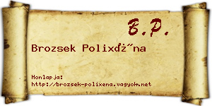 Brozsek Polixéna névjegykártya